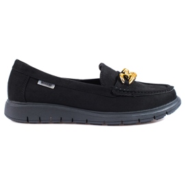 Mocassins en daim pour femmes sur la plateforme Shelovet le noir 3