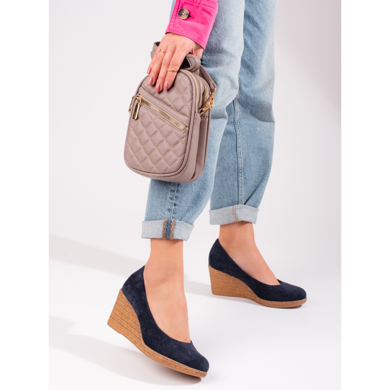 W. Potocki Escarpins compensés bleu marine pour femme de chez Potocki 1