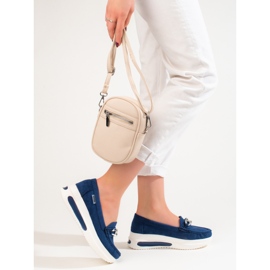 Mocassins compensés bleus Shelovet, femmes 2 Mocassins compensés bleus Shelovet, femmes 2