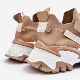 PS1 Baskets chaussettes à enfiler pour femmes beige foncé Keaton 1 PS1 Baskets chaussettes à enfiler pour femmes beige foncé Keaton 1