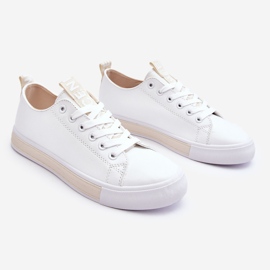 Baskets classiques pour femmes blanches et beiges 1