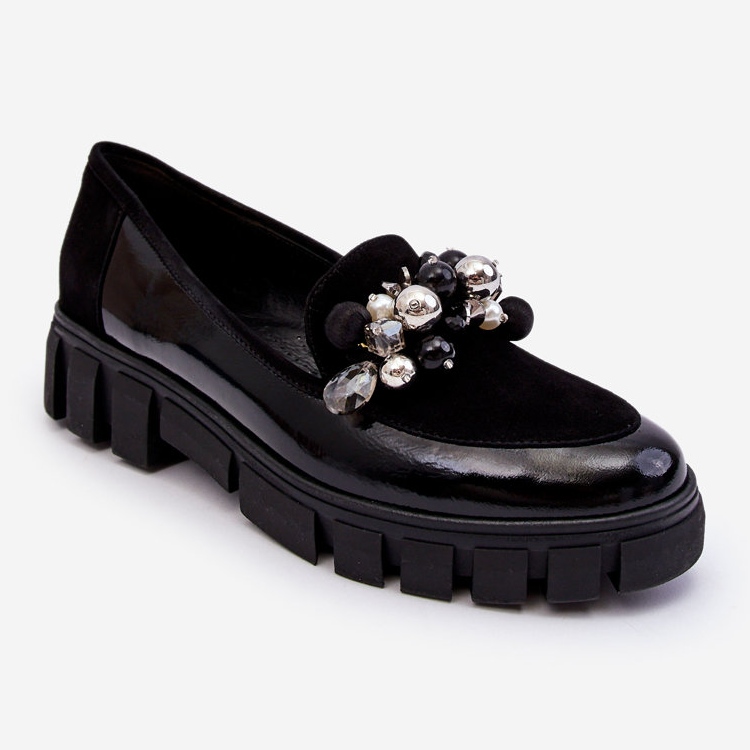 Mocassins Femme Sur La Plateforme Laura Messi 2392 Noir le noir 1