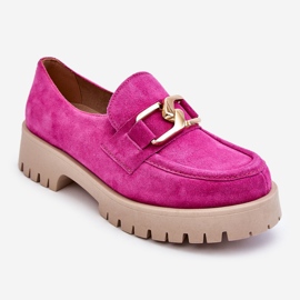 Lemar Mocassins Daim Tendance Fuchsia Rayhan rose 1