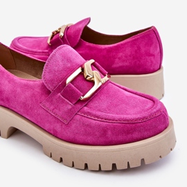 Lemar Mocassins Daim Tendance Fuchsia Rayhan rose 2