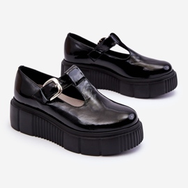 Lemar Chaussures laquées à la mode sur une plate-forme massive, noir Colson le noir 7