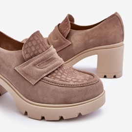 Lemar Escarpins Talon Chunky Et Plateforme Arabell En Daim Beige Foncé 1 Lemar Escarpins Talon Chunky Et Plateforme Arabell En Daim Beige Foncé 1
