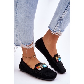 Mocassins Femme En Daim Avec Cristaux Noir Lucille le noir 3