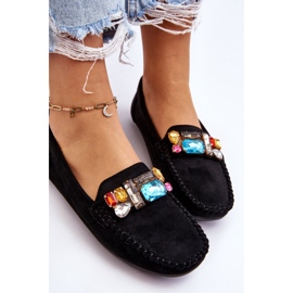 Mocassins Femme En Daim Avec Cristaux Noir Lucille le noir 5