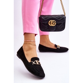 Vinceza Mocassins en daim noir Reed avec élément décoratif 2