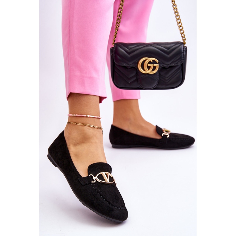 Vinceza Mocassins en daim noir Reed avec élément décoratif 2