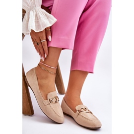 Vinceza Mocassins En Daim Avec Élément Décoratif Roseau Beige 5