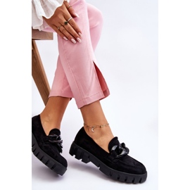 Vinceza Mocassins à plateforme en daim pour femmes Noir Bennett le noir 5