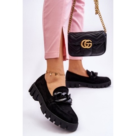 Vinceza Mocassins à plateforme en daim pour femmes Noir Bennett 2