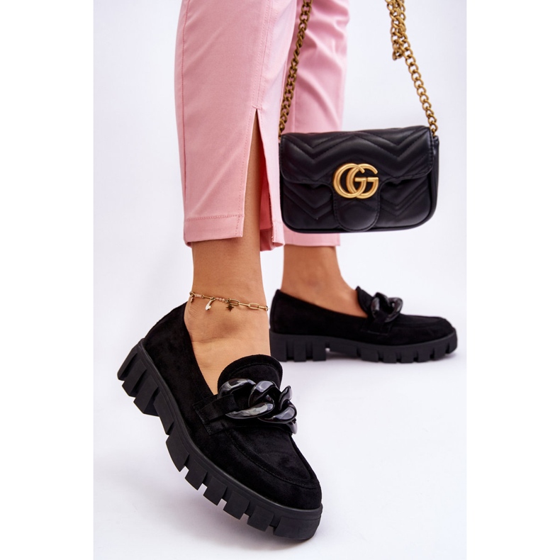 Vinceza Mocassins à plateforme en daim pour femmes Noir Bennett le noir 2