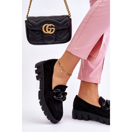 Vinceza Mocassins à plateforme en daim pour femmes Noir Bennett le noir 3