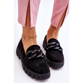 Vinceza Mocassins à plateforme en daim pour femmes Noir Bennett le noir 4
