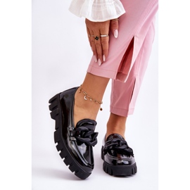 Vinceza Mocassins plateforme laqués pour femme Noir Bennett 1