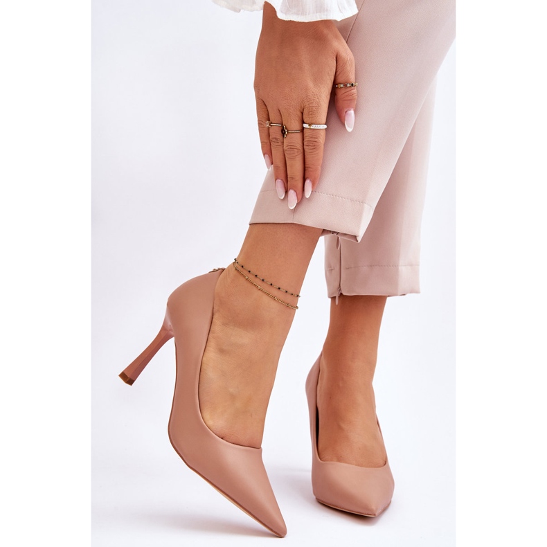 Vinceza Talons aiguilles classiques en cuir beige Kelsey 1