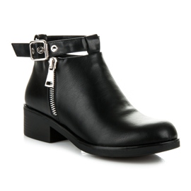 Seastar Bottines à talons plats le noir 1
