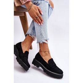 Vinceza Mocassins Classiques en Daim Noir Corrin le noir 2