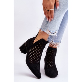 Vinceza Boots Blakely Noires En Daim Ajouré Avec Talon Ajouré le noir 1