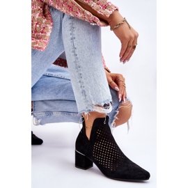 Vinceza Boots Blakely Noires En Daim Ajouré Avec Talon Ajouré le noir 6