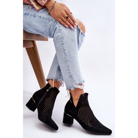 Vinceza Boots Blakely Noires En Daim Ajouré Avec Talon Ajouré le noir 7