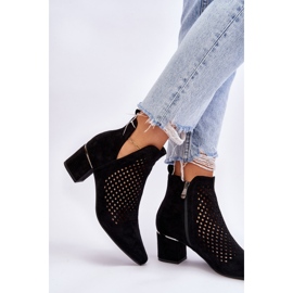 Vinceza Boots Blakely Noires En Daim Ajouré Avec Talon Ajouré le noir 5