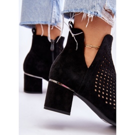 Vinceza Boots Blakely Noires En Daim Ajouré Avec Talon Ajouré le noir 4