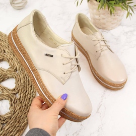 Chaussures femme cuir beige perle Helios 380 2