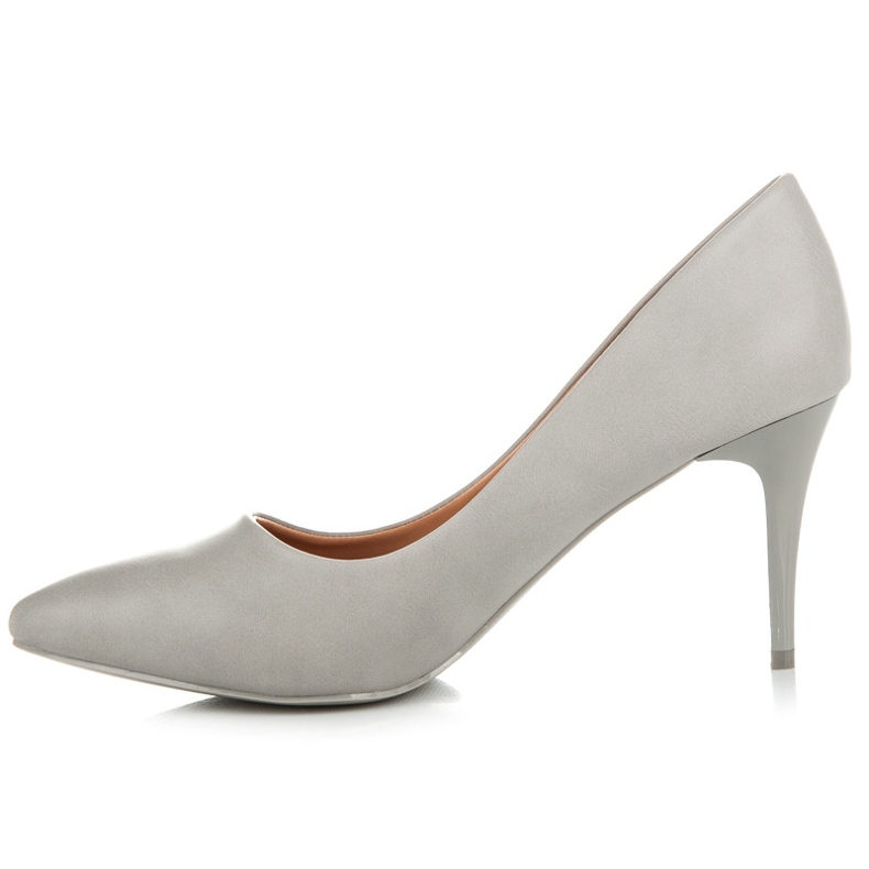 Ideal Shoes Talons hauts gris 1 Ideal Shoes Talons hauts gris 1