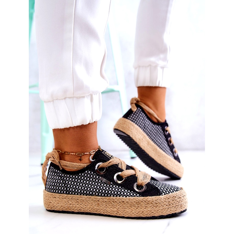 Baskets Tressées Femme Big Star JJ274393 Noir beige le noir 4 Baskets Tressées Femme Big Star JJ274393 Noir beige le noir 4