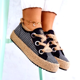 Baskets Tressées Femme Big Star JJ274393 Noir beige 3