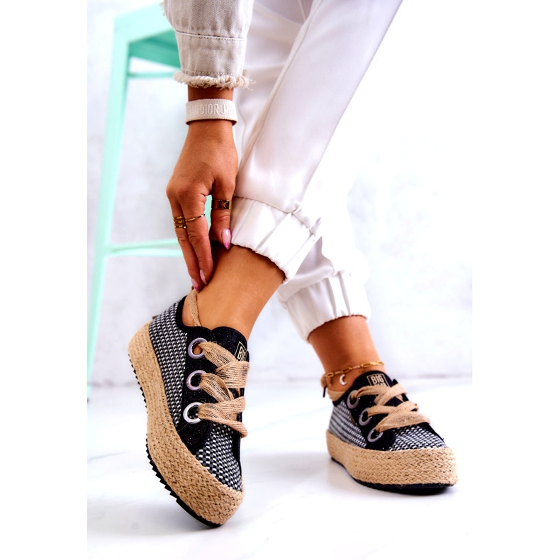 Baskets Tressées Femme Big Star JJ274393 Noir beige le noir 1 Baskets Tressées Femme Big Star JJ274393 Noir beige le noir 1