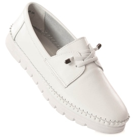 Chaussures de sport en cuir blanc pour femme Vinceza SG23-7842 blanche 2