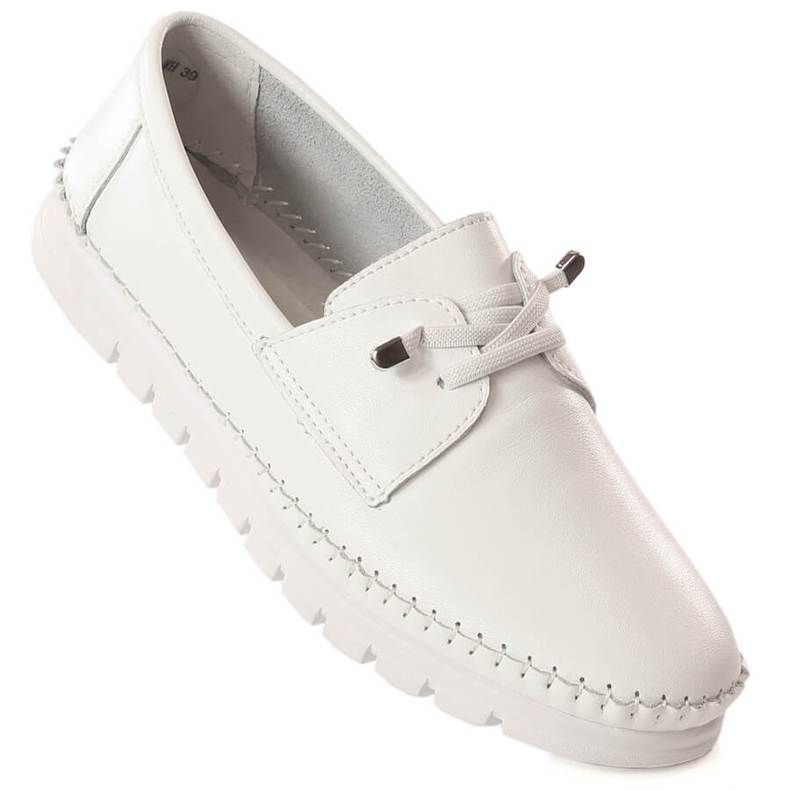 Chaussures de sport en cuir blanc pour femme Vinceza SG23-7842 blanche 2
