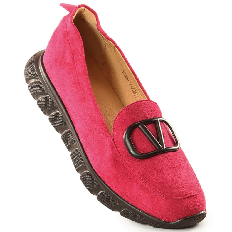 Slip-on femme en daim fuchsia Vinceza 10859 rose 1