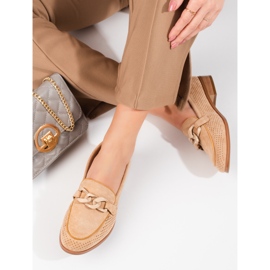 W. Potocki Mocassins daim ajouré femme Potocki beige 3