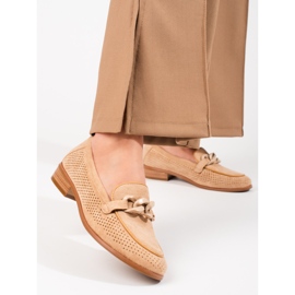 W. Potocki Mocassins daim ajouré femme Potocki beige 2
