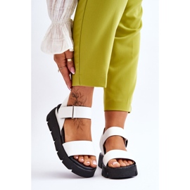Vinceza Sandales à plateforme en cuir pour femmes White Katte blanc 2
