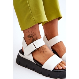 Vinceza Sandales à plateforme en cuir pour femmes White Katte blanc 1