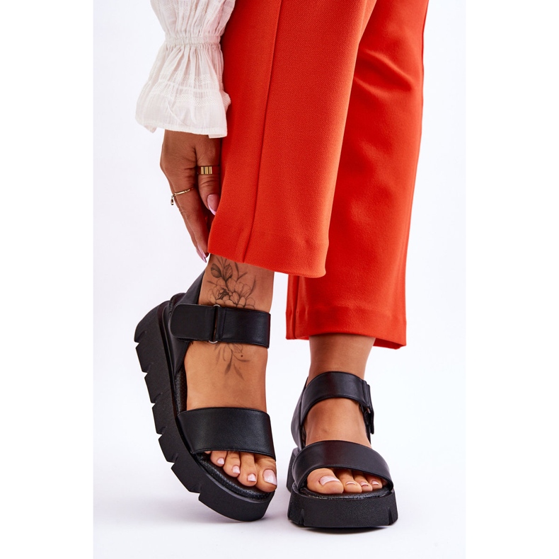 Vinceza Sandales à plateforme en cuir pour femmes Black Katte le noir 1 Vinceza Sandales à plateforme en cuir pour femmes Black Katte le noir 1