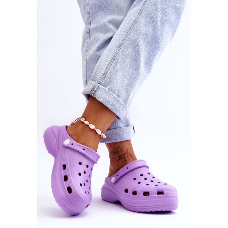 FS1 Chaussons Mousse Femme Crocs Violet Coline 2