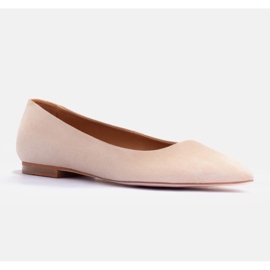 Marco Shoes Ballerines en daim souple beige 1