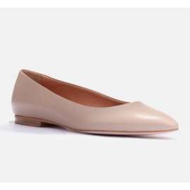 Marco Shoes Ballerines en cuir souple beige 2