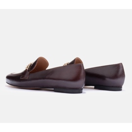 Marco Shoes Ballerines avec une chaîne en or brun 3