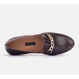 Marco Shoes Ballerines avec une chaîne en or brun 6