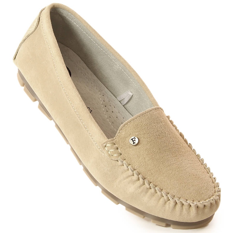 Mocassins femme en cuir beige Filippo DP2037 1