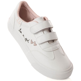 Chaussures de sport pour filles avec velcro blanc Potocki PY16026 1