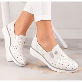 Chaussures compensées ajourées femme blanches Jezzi MR1840-12 1